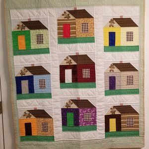Hand-quilted Baby or Toddler quilt 42x48